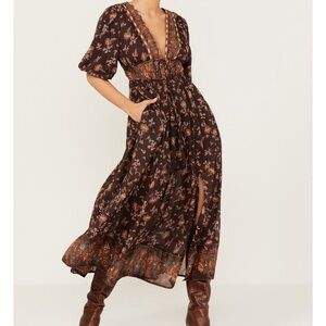 Free People Lysette Maxi in Chocolate Combo